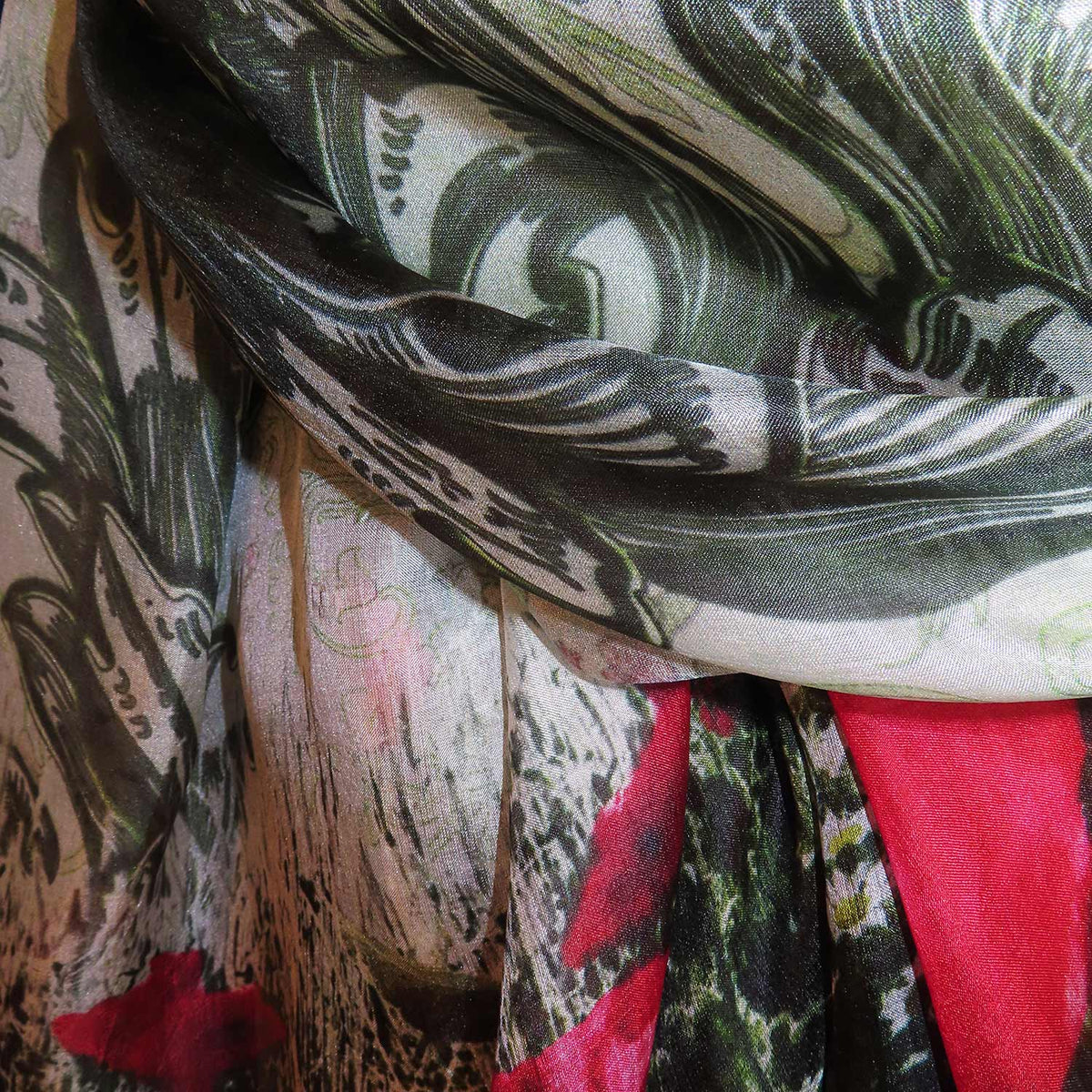 Seiden-Schal "Mohnblumen"
