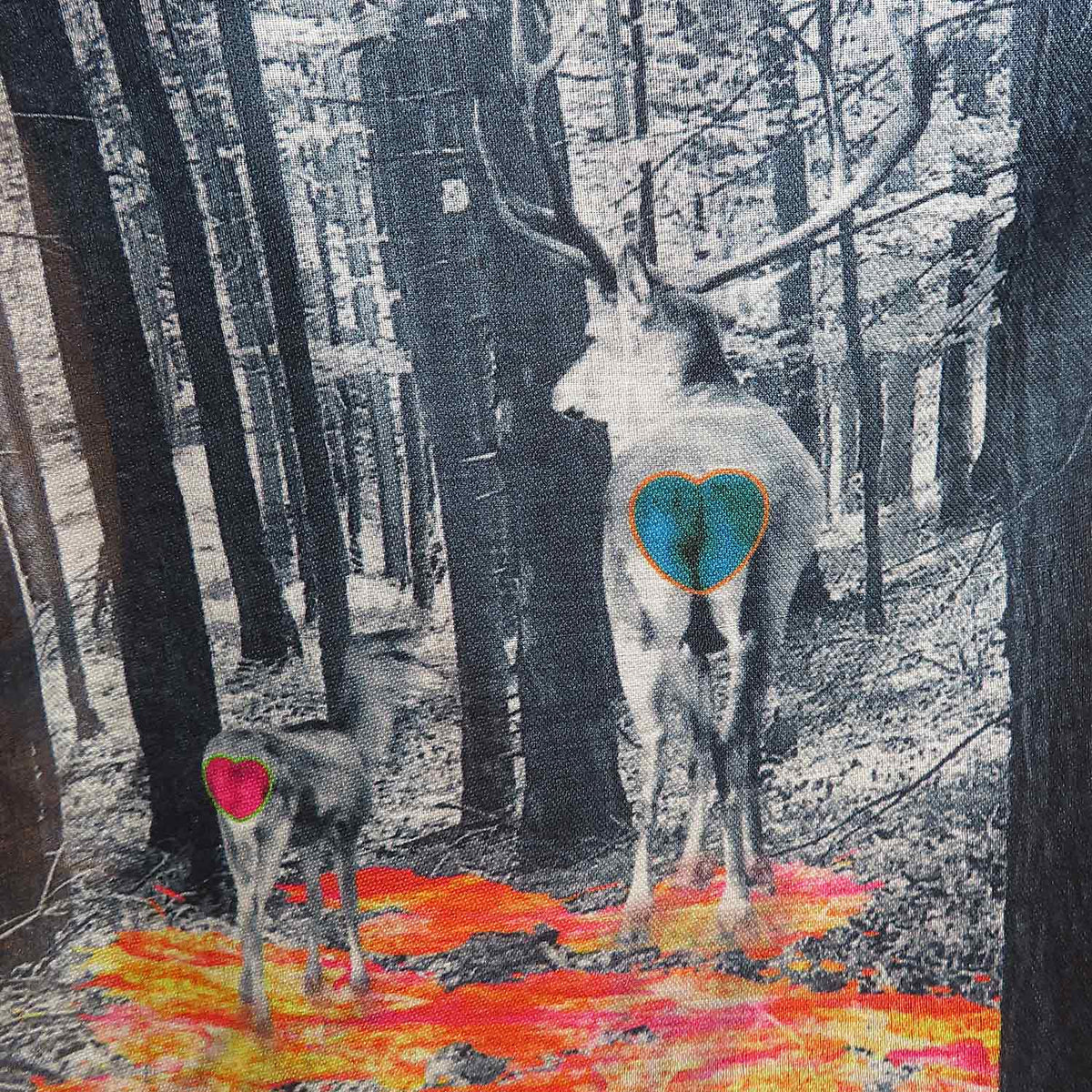 XXL-Damen Schal "Hirsch mit Herzerl"