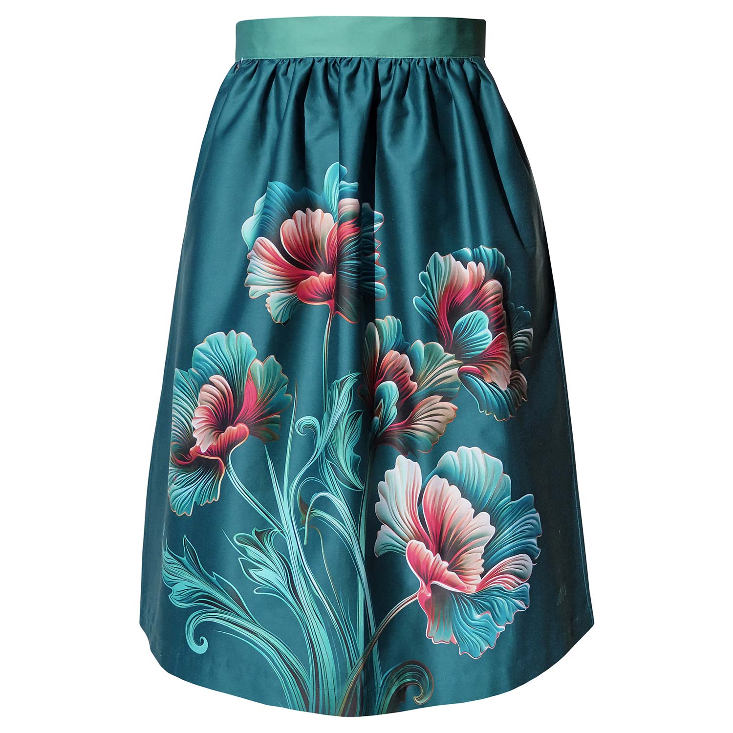 515 Dirndlschürze Midi Blütenfantasie Freisteller Design Alexandra Maxa Front