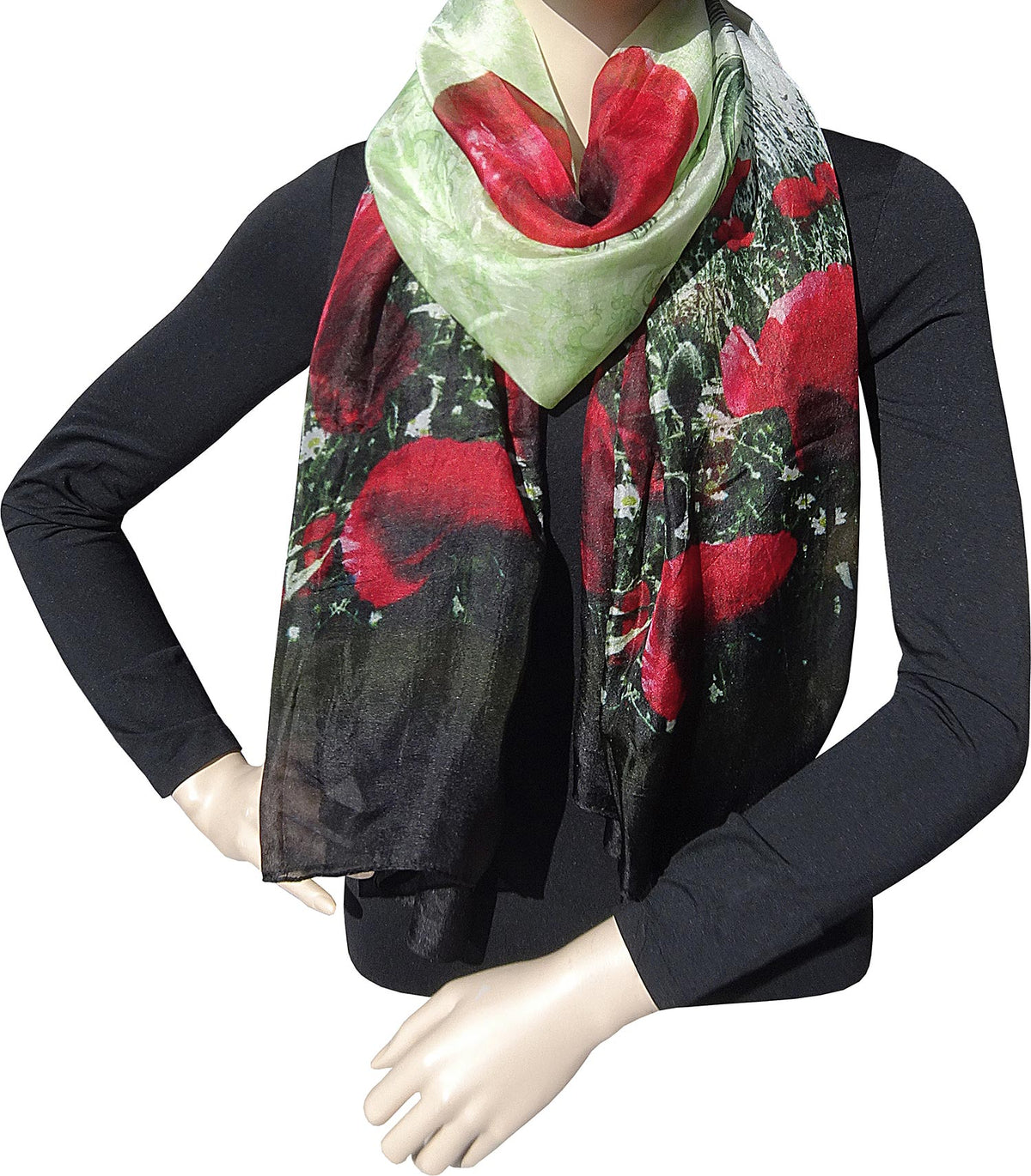 Seiden-Schal "Mohnblumen"