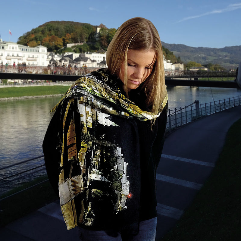 Modal-Schal "Salzburg bei Nacht"