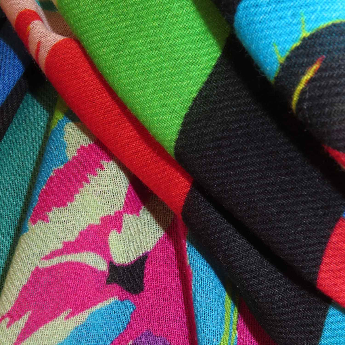 Baumwoll-Schal mit Seide "Pop Art Pferd"