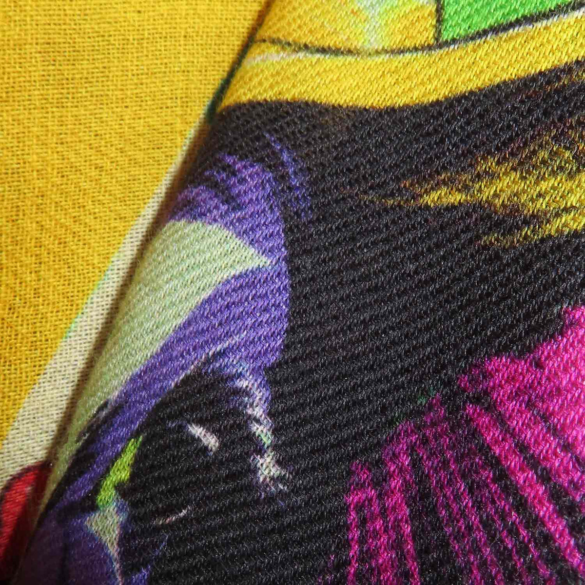 Baumwoll-Schal mit Seide "Pop Art Kuh"