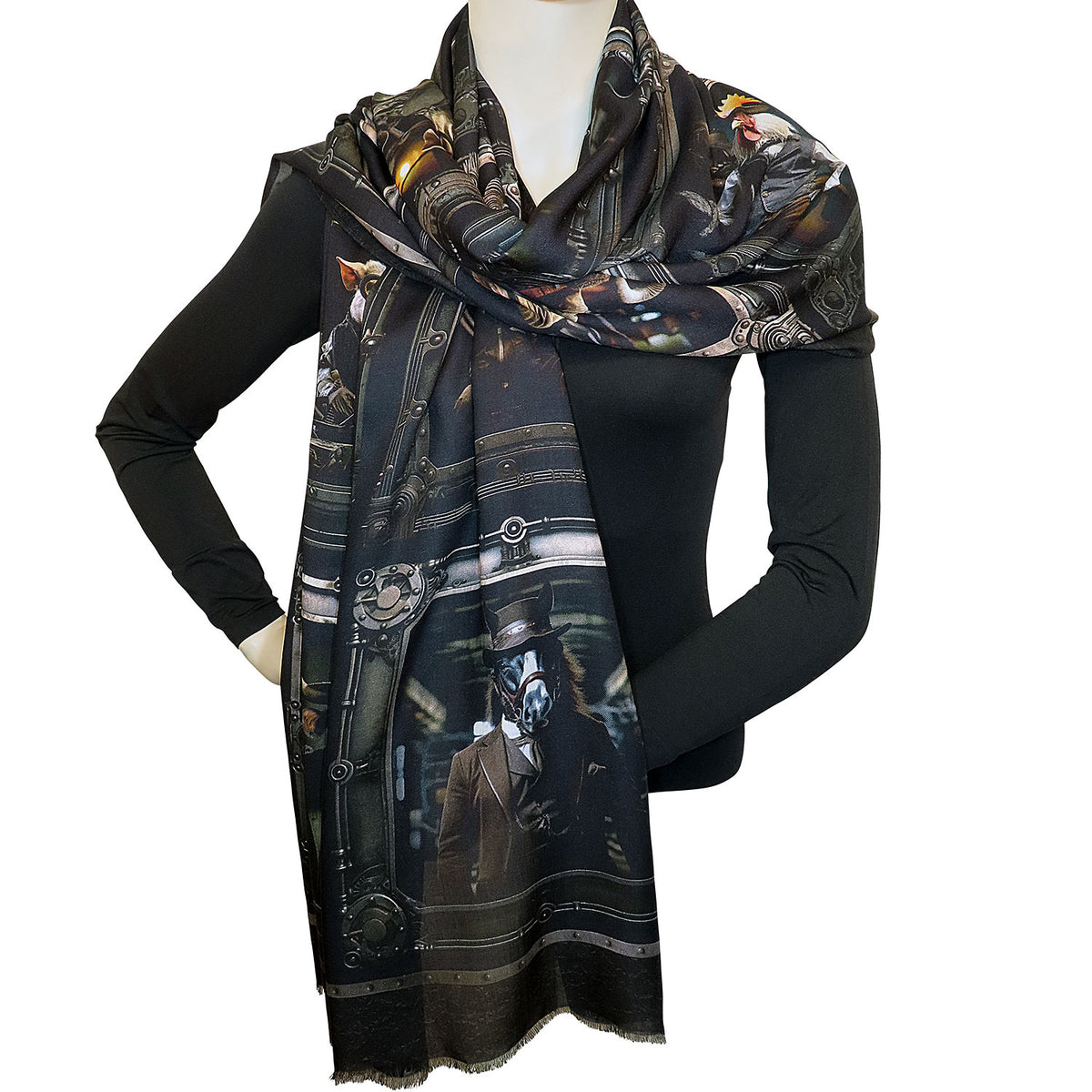 Unisex Modal-Schal "Bauernhof-Parade"