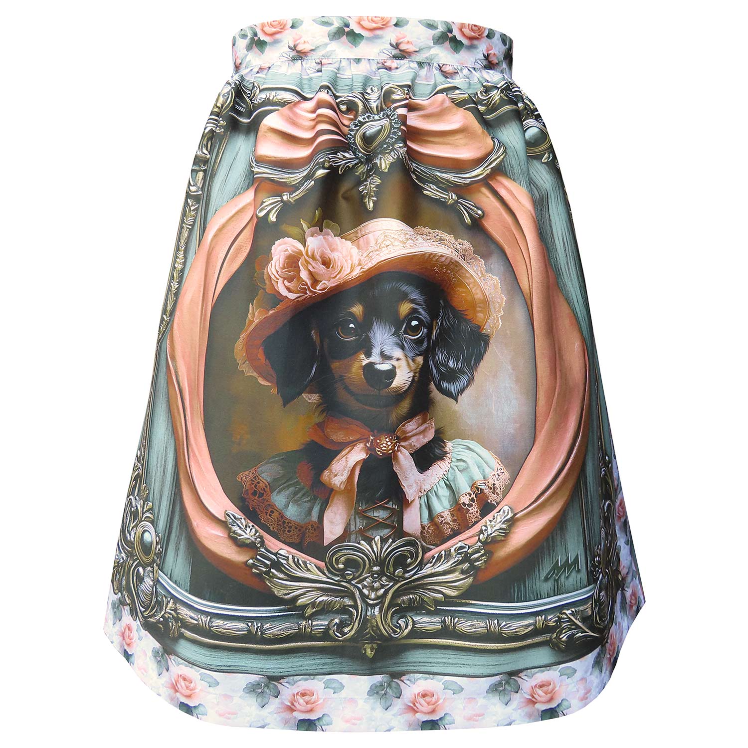 543-Dirndlschuerze-Mini-57cm-Dackelblick-und-Spitzenhut-Alexandra-Maxa-TD-D08543-11_Front Freisteller