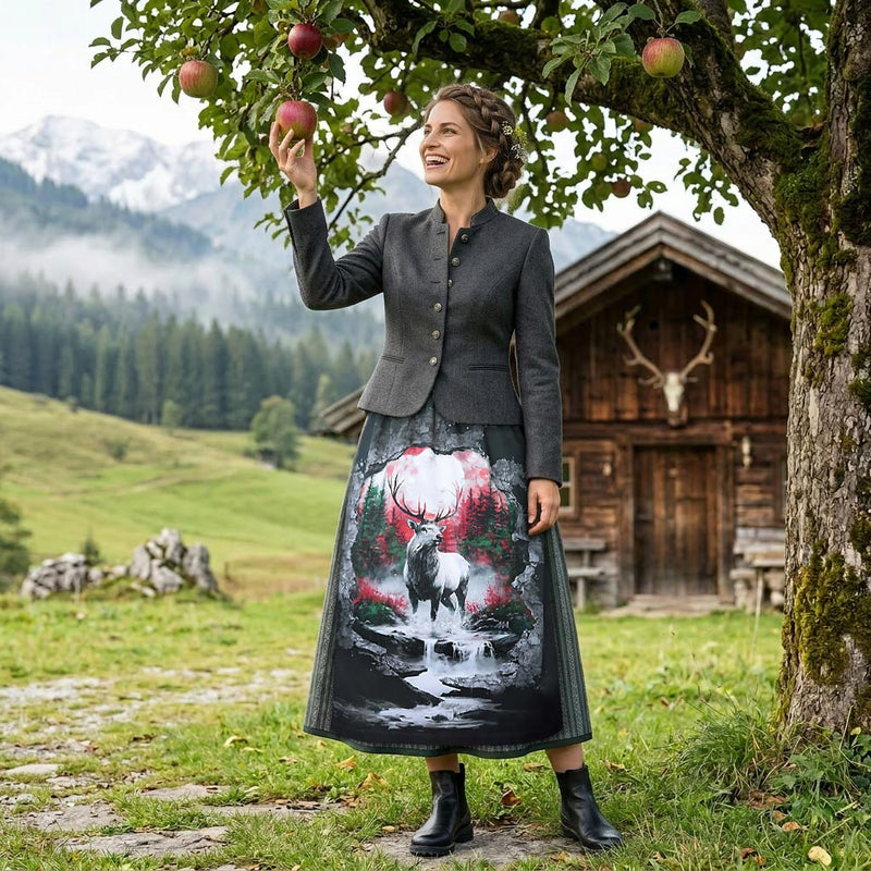 613-Dirndlschuerze-Mondnacht-am-Wildbach  Maxi 81cm Ki-Model Design-Alexandra-Maxa 