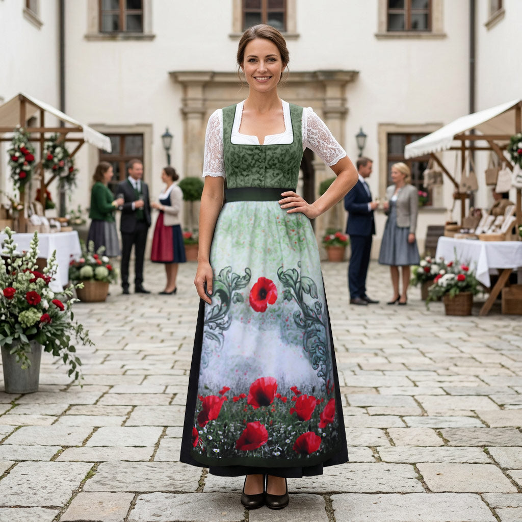Dirndlschürze "Mohnblumen"