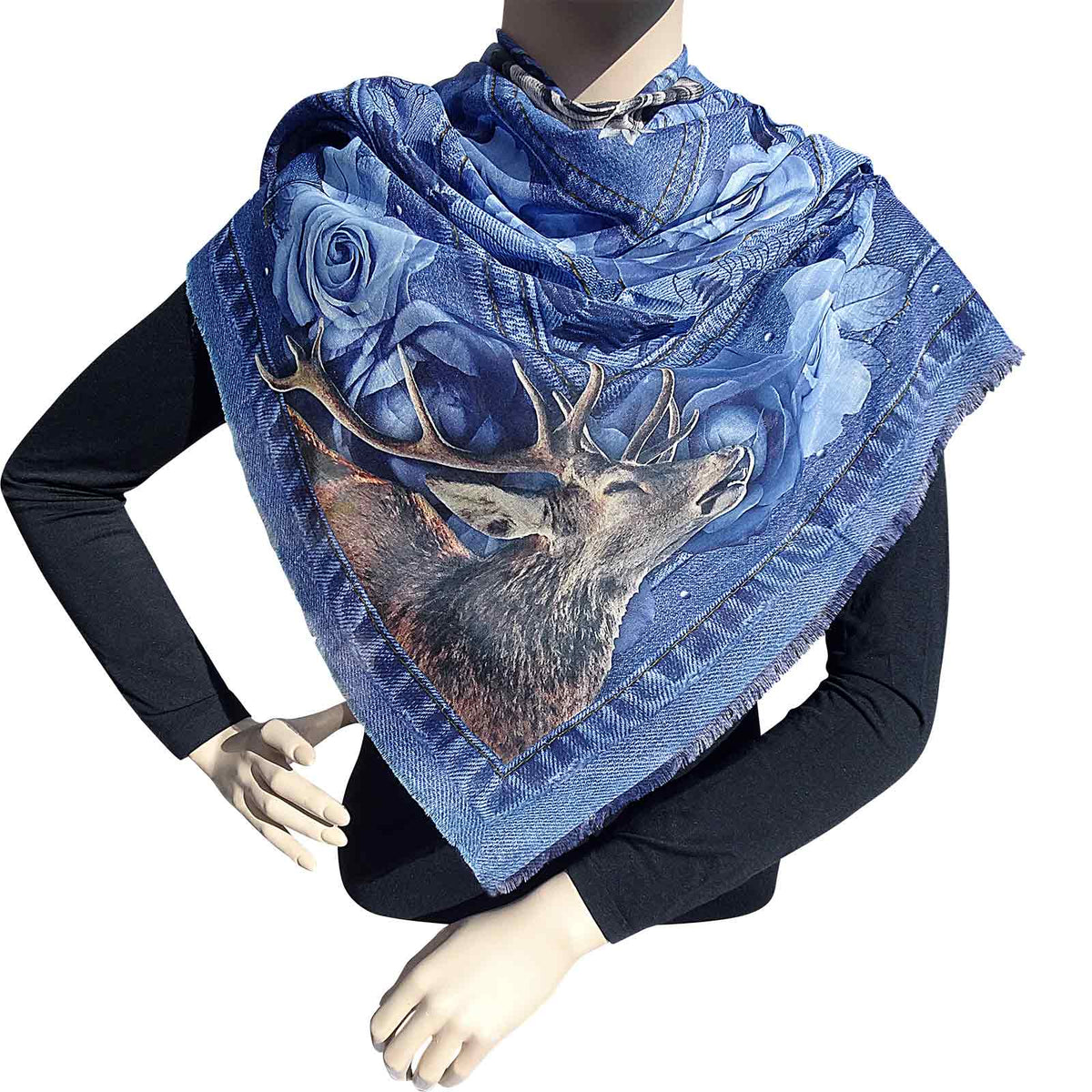 XXL-Tuch mit Seide "Wings On Jeans"