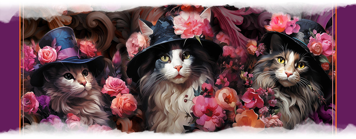 Modal-Schal "Cats with Hats"